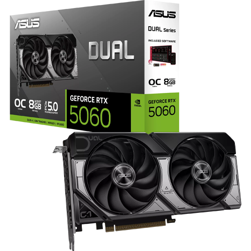 ASUS Dual GeForce RTX 5060 8GB GDDR7 OC Edition Graphics Card