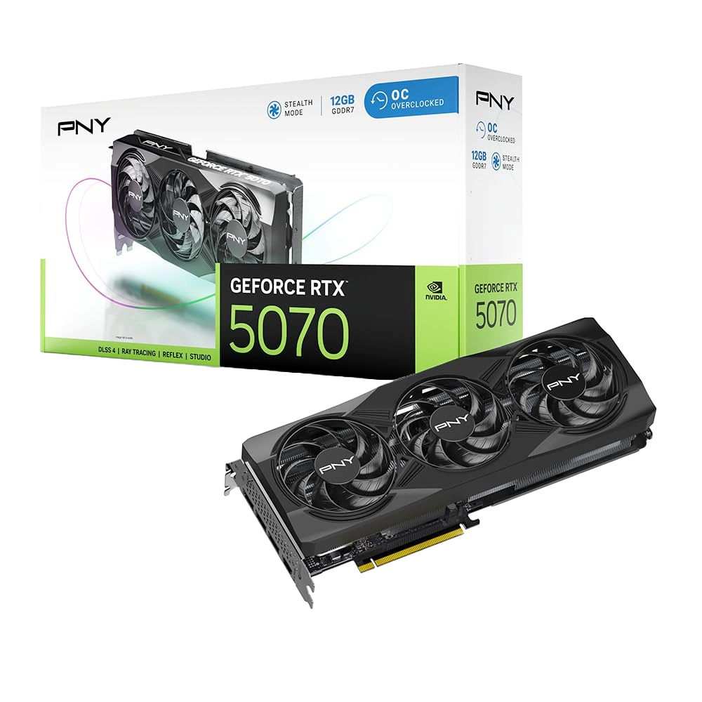 PNY NVIDIA GeForce RTX 5070 12GB GDDR7 OC Triple Fan SFF-Ready Graphics Card