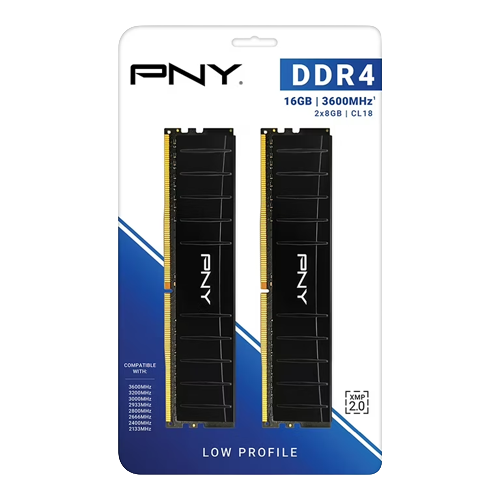 PNY 16GB (2x8GB) XLR8 Gaming DDR4 3600MHz CL18 Low Profile Desktop Memory Kit