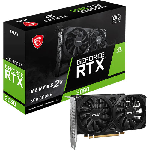 MSI GeForce RTX 3050 VENTUS 2X E 6G OC Graphics Card