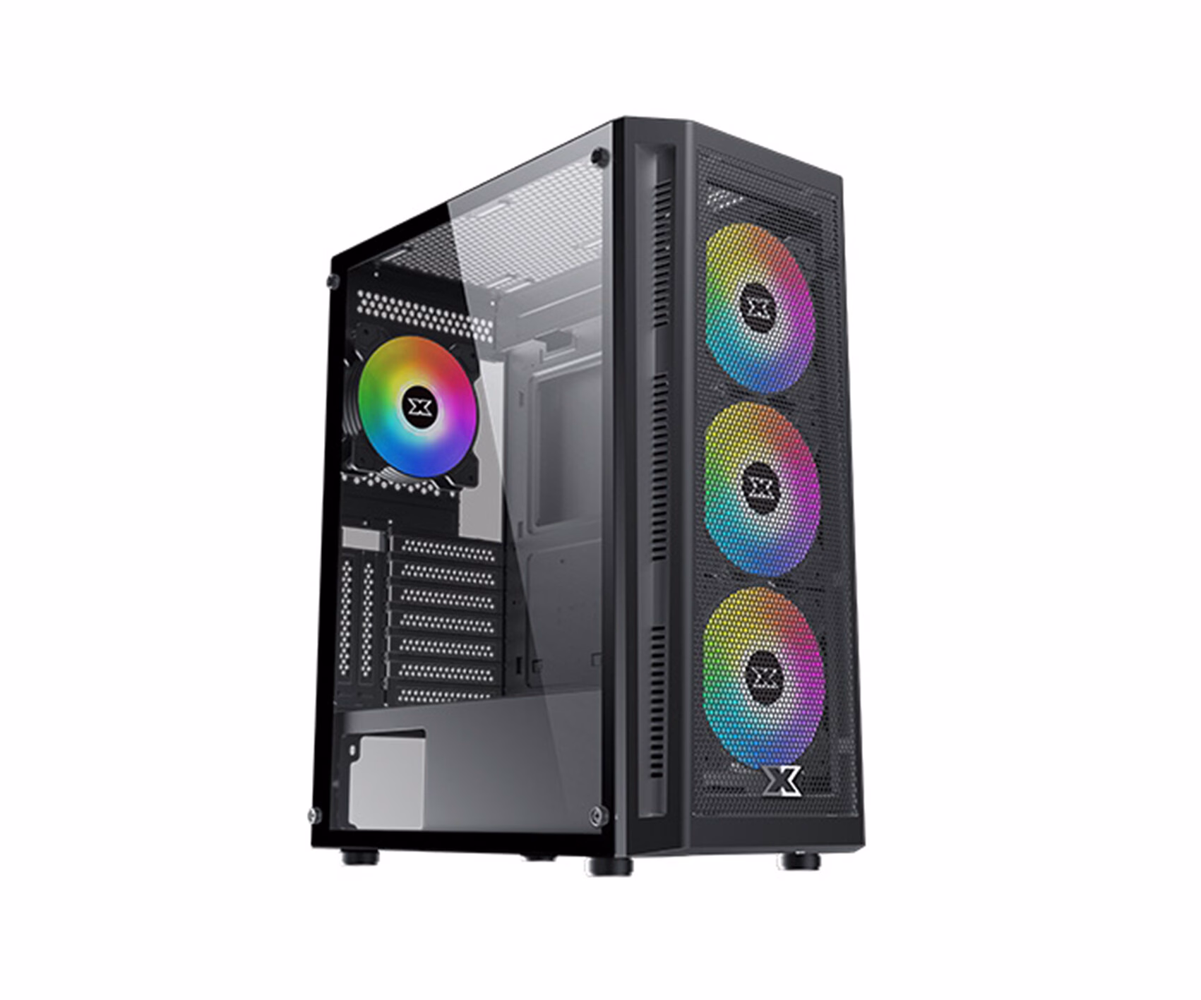XIGMATEK Master X ATX Mid Tower Tempered Glass Side Panel (with 600 W 80 Power Supply)