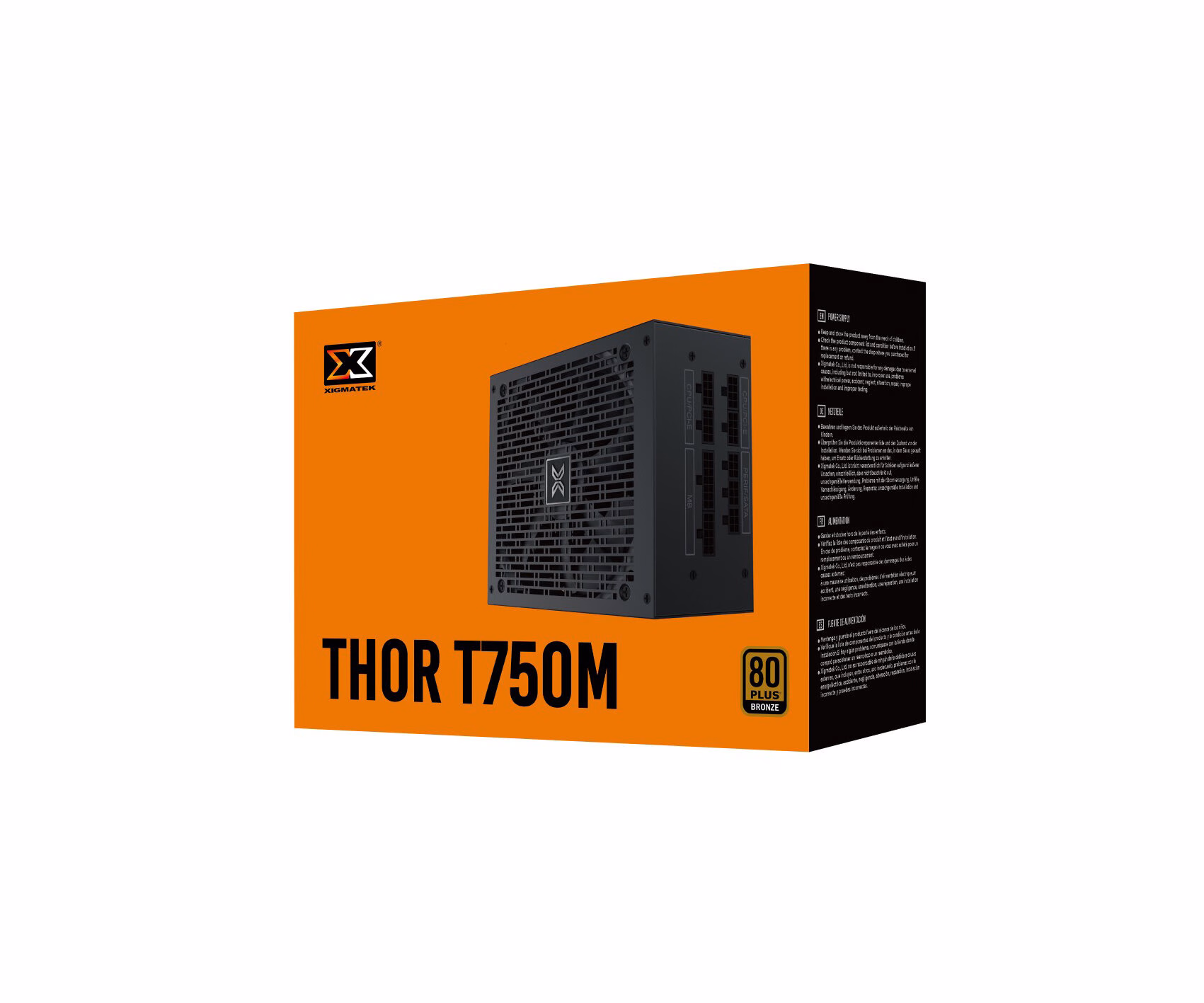 XIGMATEK Thor T750M 80+ Bronze Full Modular Power Supply (Black, New)